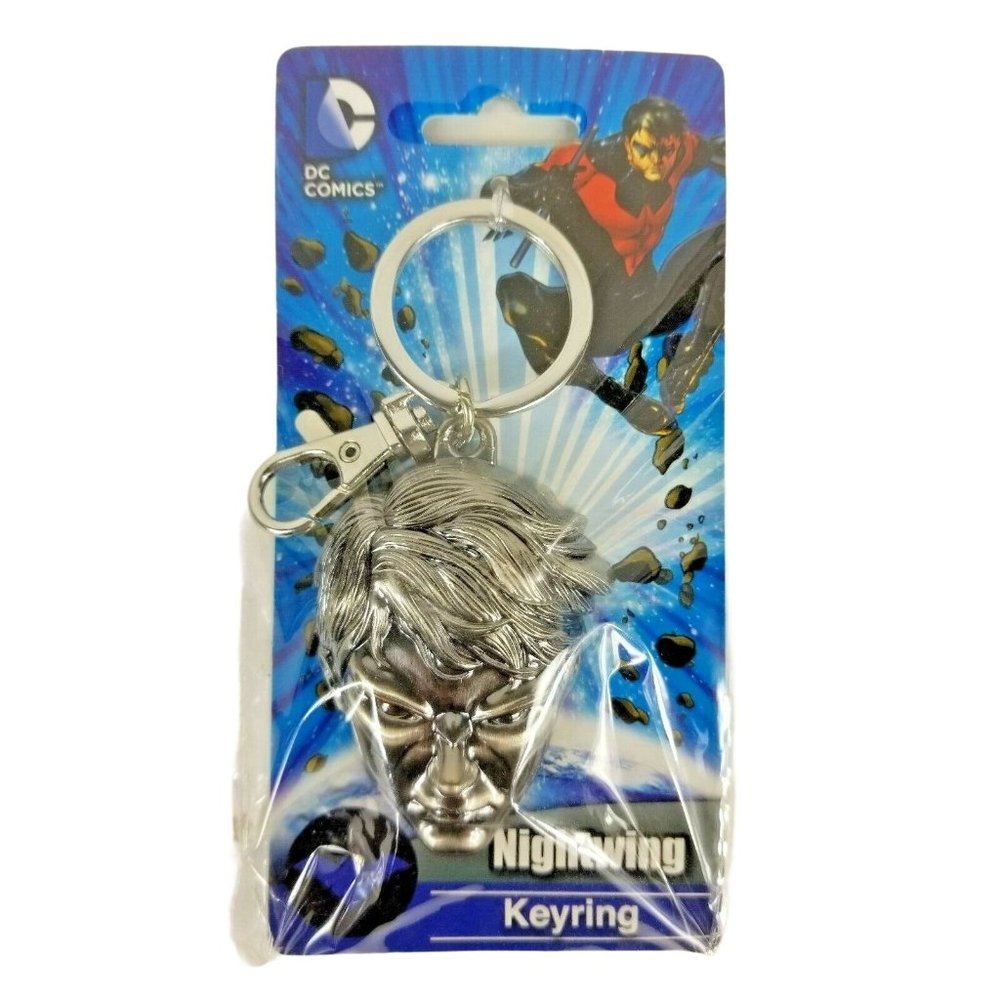 DC Comics Nightwing Keychain Face Metal Keyring Batman Monogram Key Chain New
